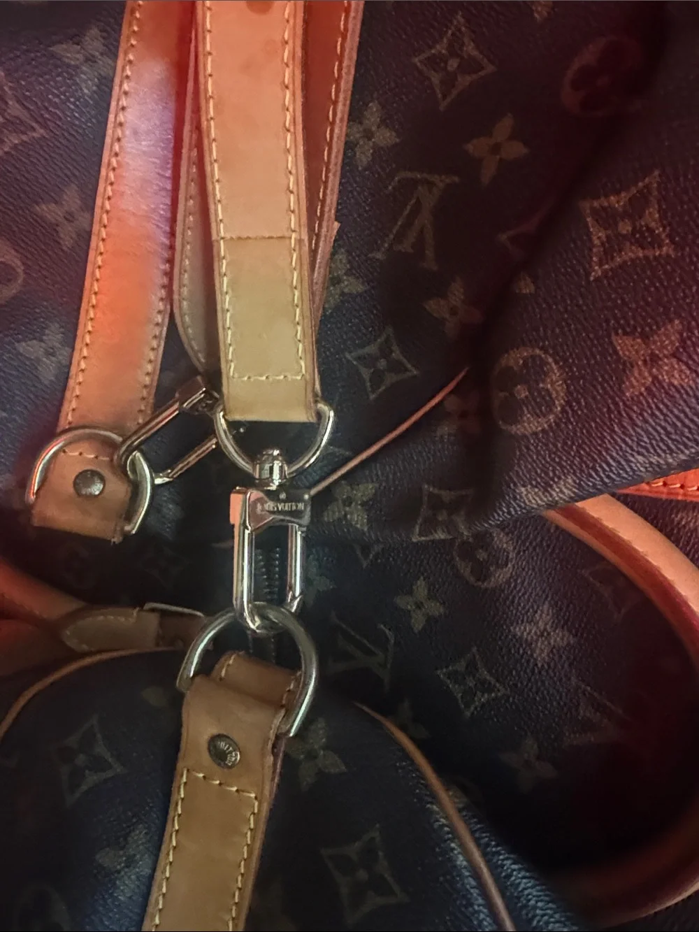Louis Vuitton Monogram Canvas Duffel with Tan Leather Trim